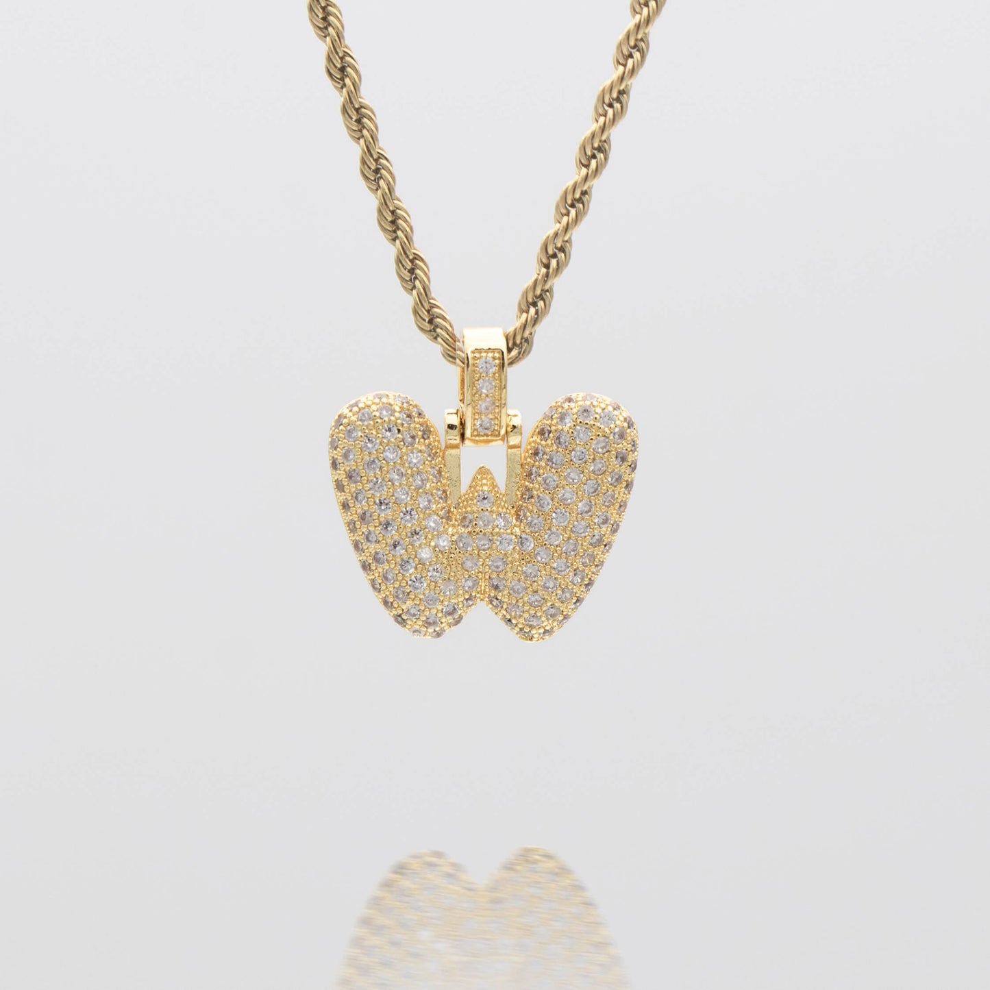 Pave Bubble Letter Initial Necklace - Image 31 - ISMI JEWELS