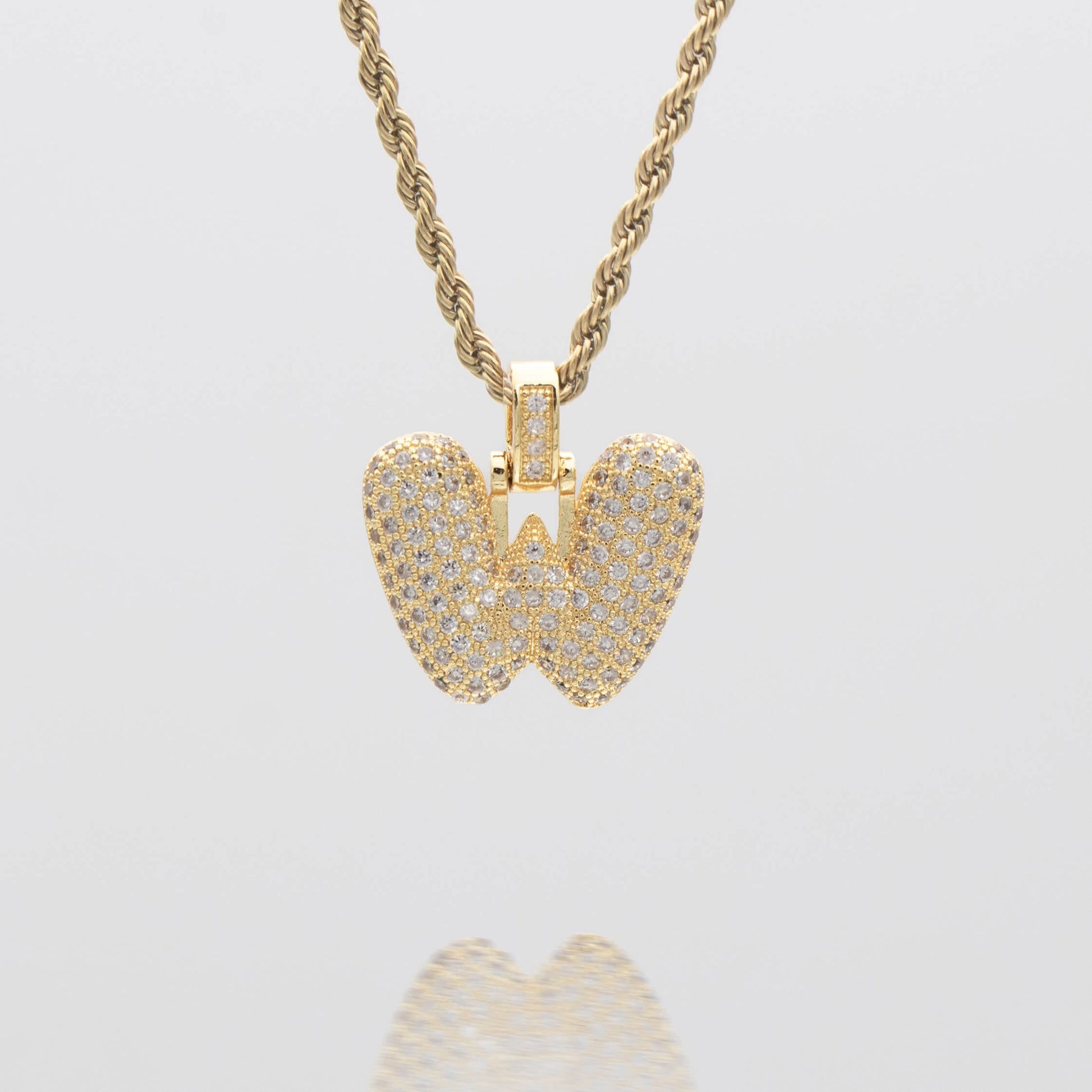 Pave Bubble Letter Initial Necklace - Image 31 - ISMI JEWELS
