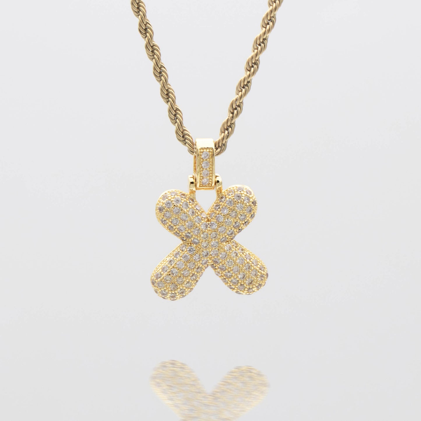 Pave Bubble Letter Initial Necklace - Image 32 - ISMI JEWELS
