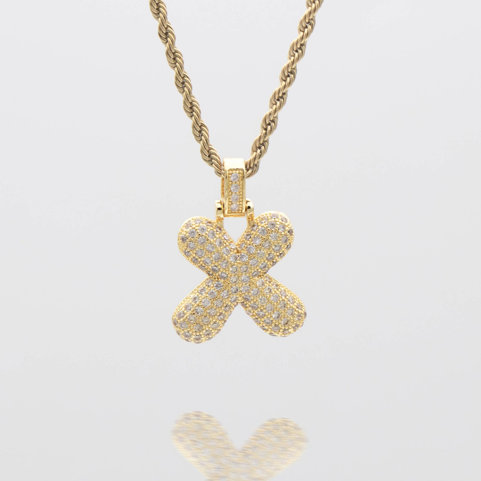Pave Bubble Letter Initial Necklace - Image 32 - ISMI JEWELS