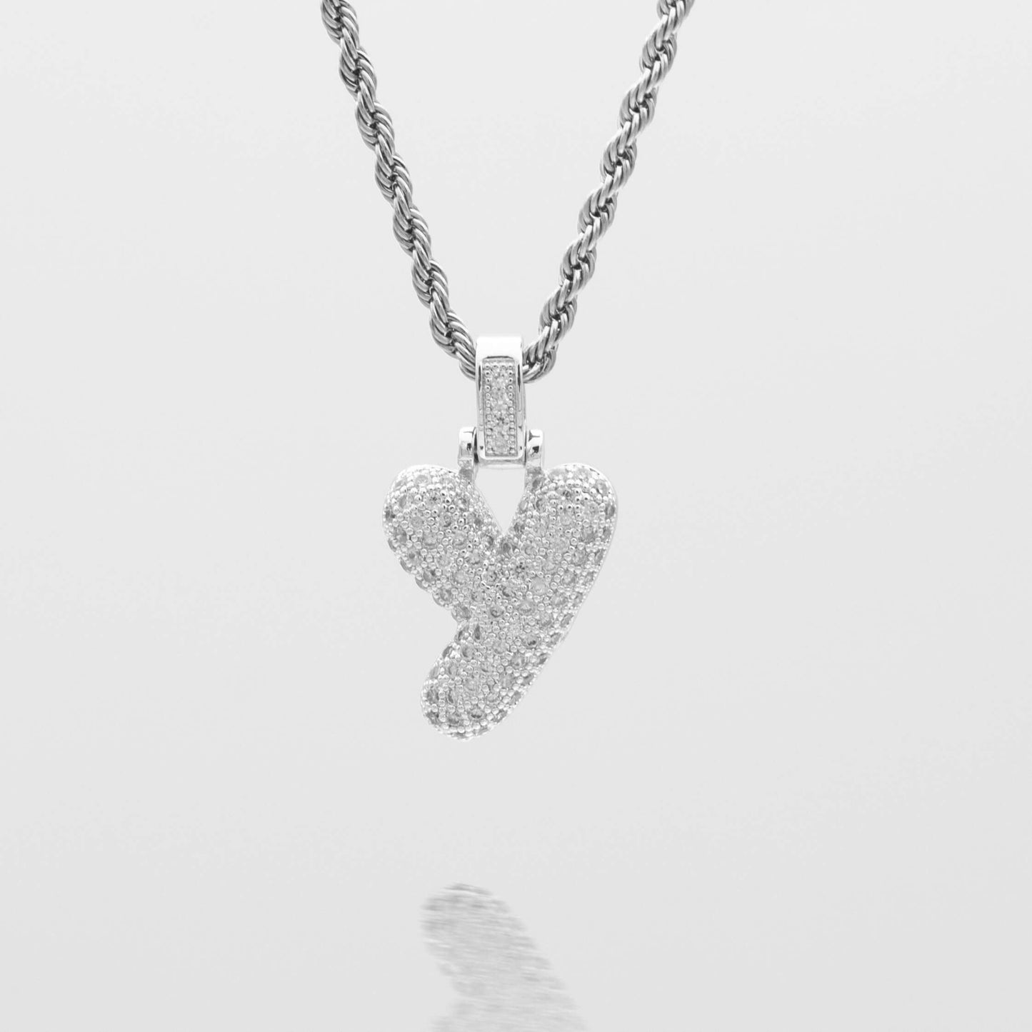 Pave Bubble Letter Initial Necklace - Image 59 - ISMI JEWELS