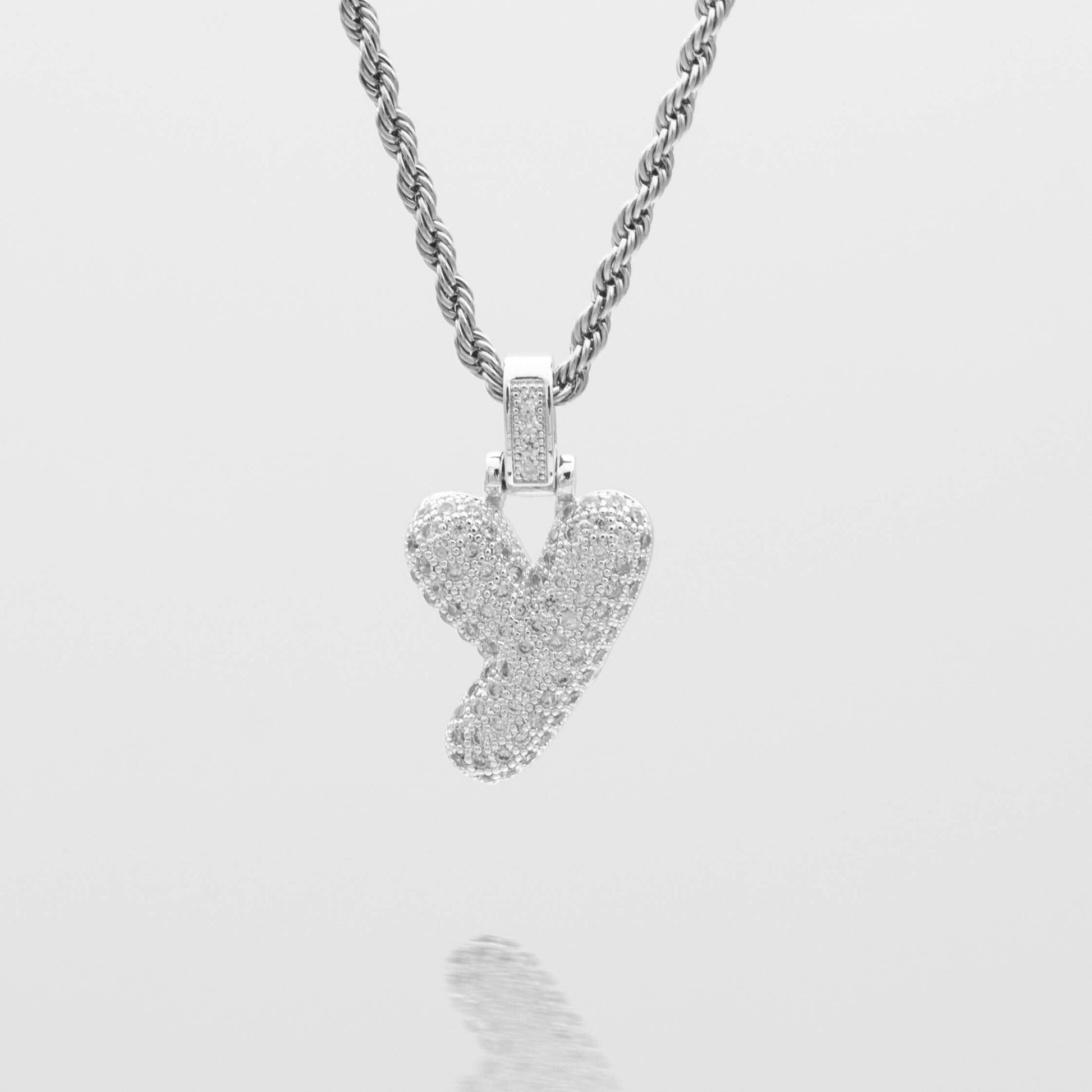 Pave Bubble Letter Initial Necklace - Image 59 - ISMI JEWELS