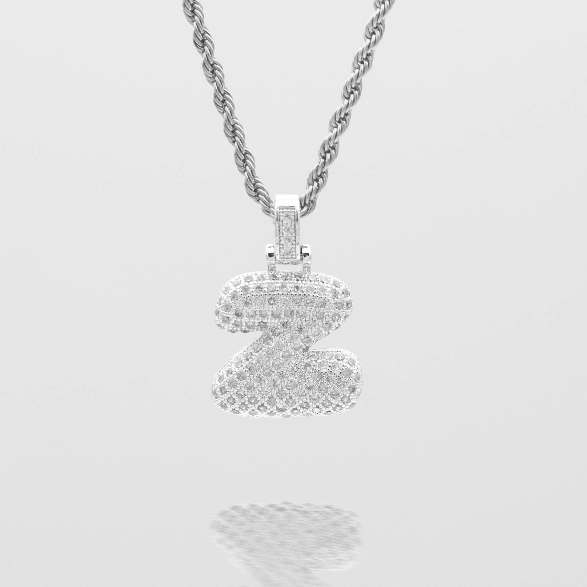 Pave Bubble Letter Initial Necklace - Image 60 - ISMI JEWELS