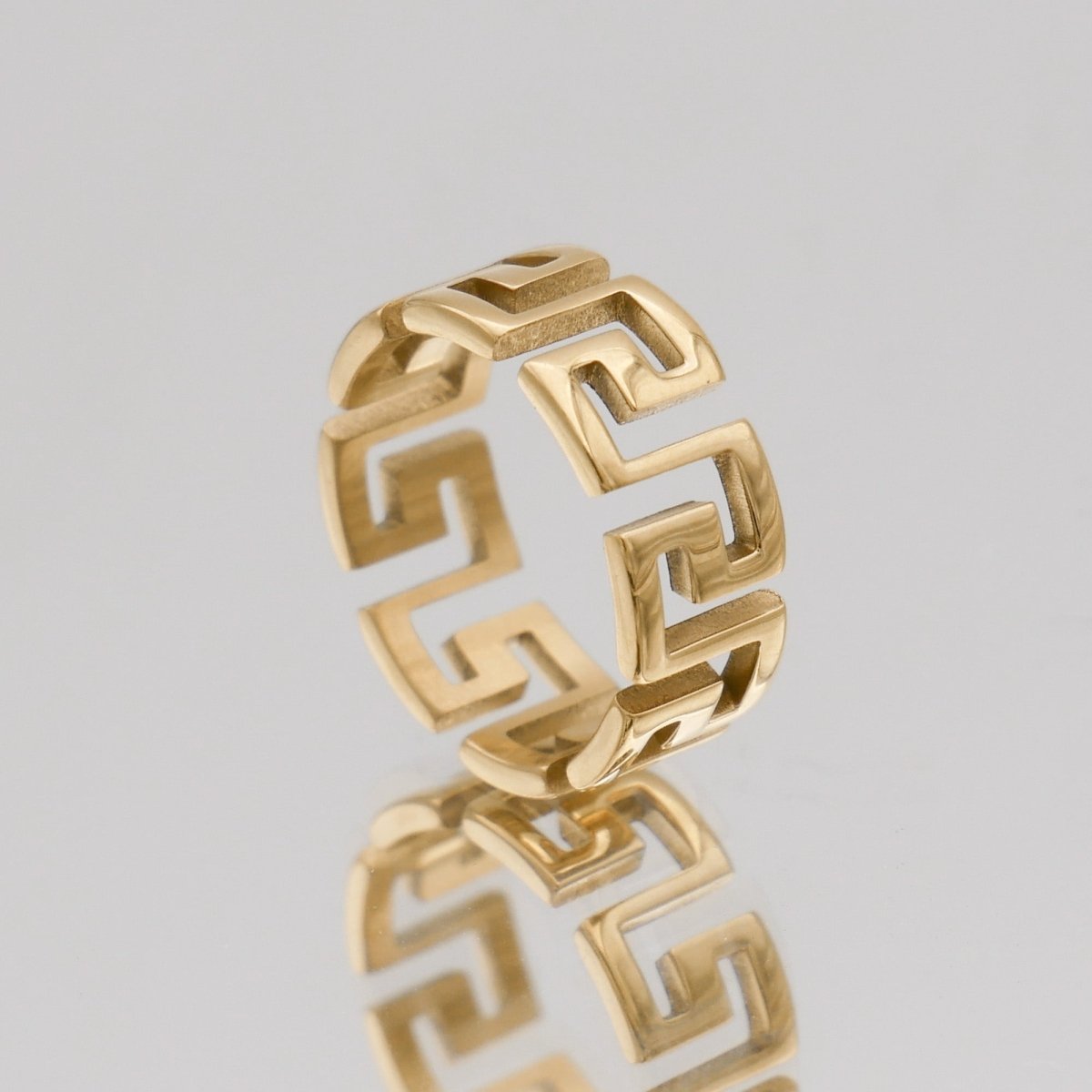 Thea Greek Key Ring - ISMI JEWELS