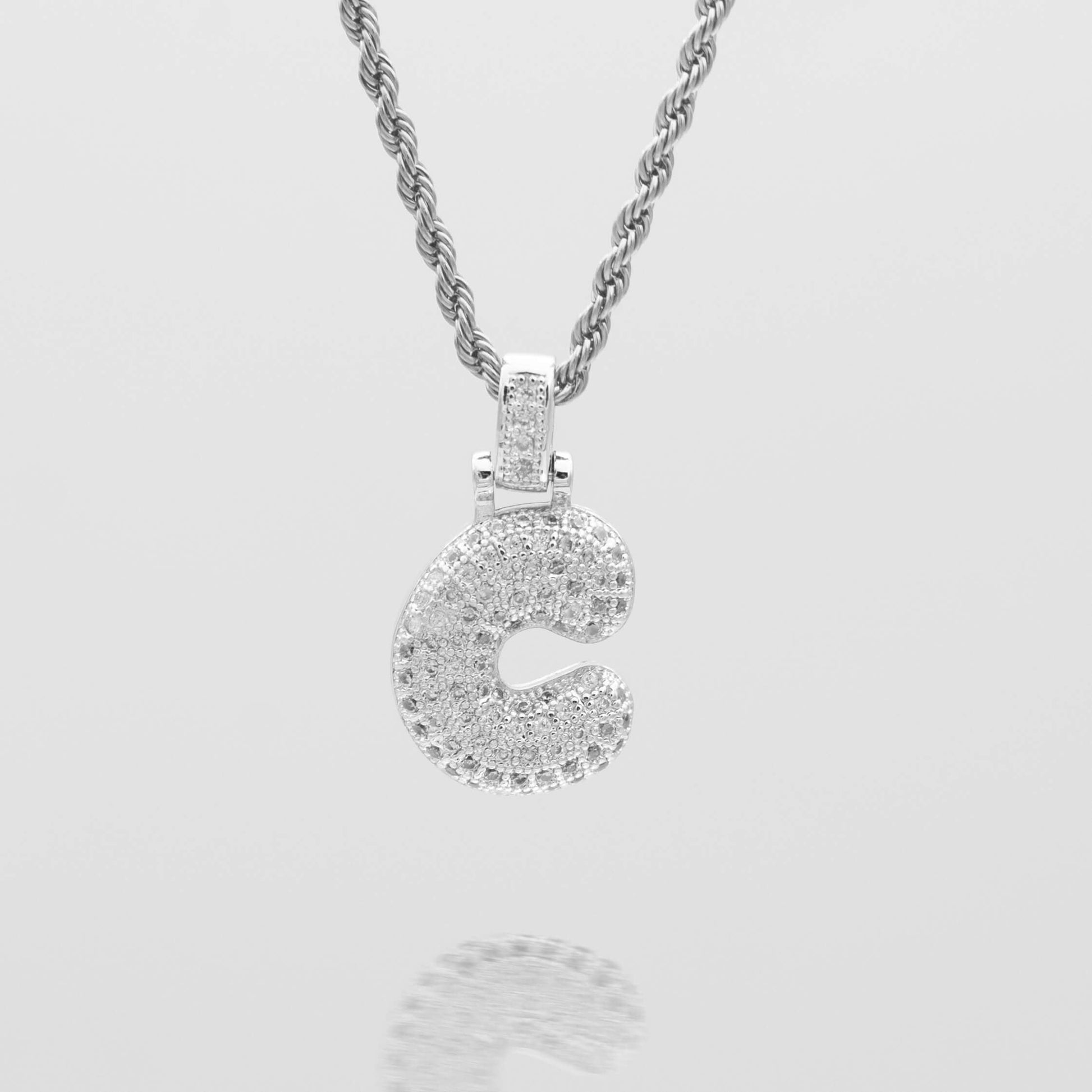 Pave Bubble Letter Initial Necklace - Image 37 - ISMI JEWELS