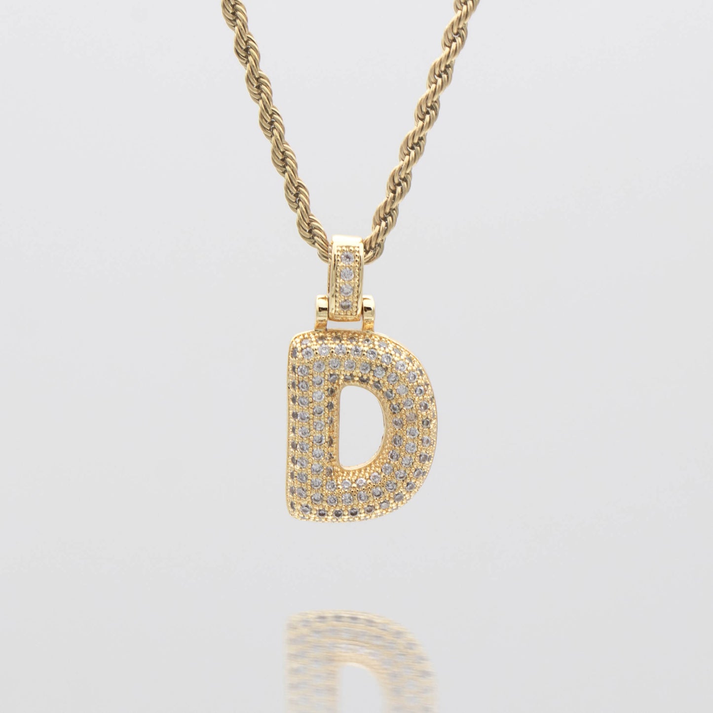 Pave Bubble Letter Initial Necklace - Image 12 - ISMI JEWELS