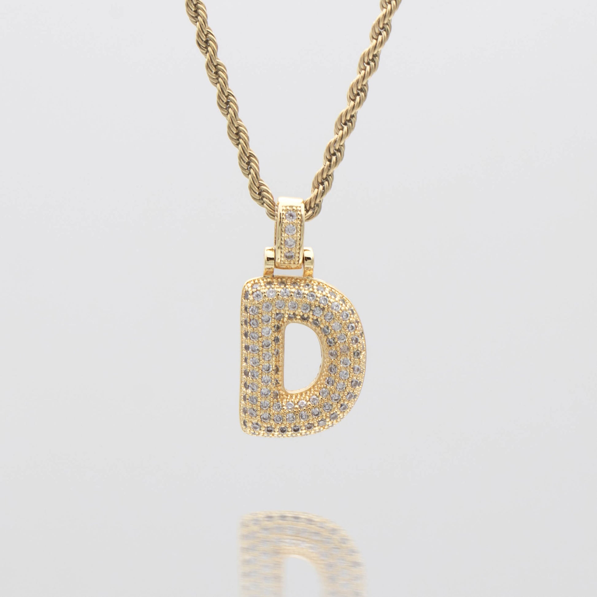 Pave Bubble Letter Initial Necklace - Image 12 - ISMI JEWELS