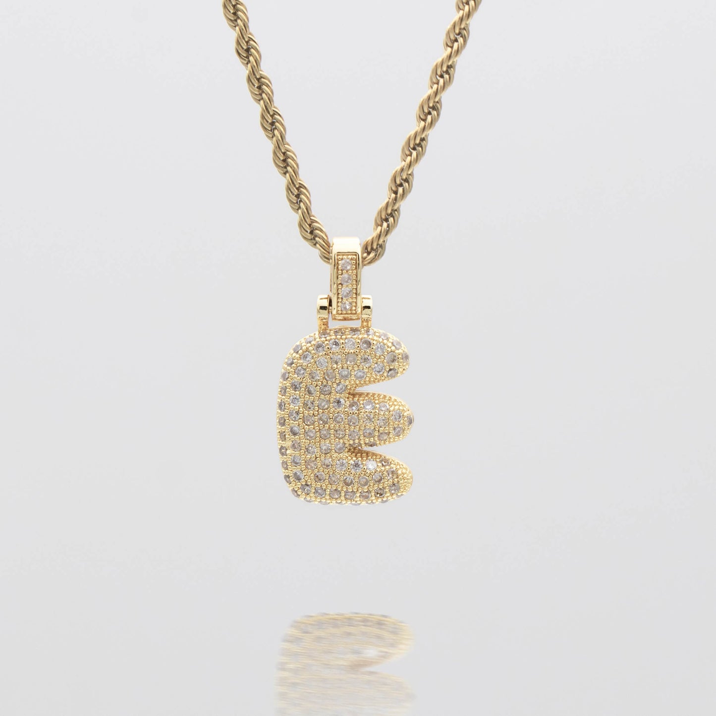Pave Bubble Letter Initial Necklace - Image 13 - ISMI JEWELS
