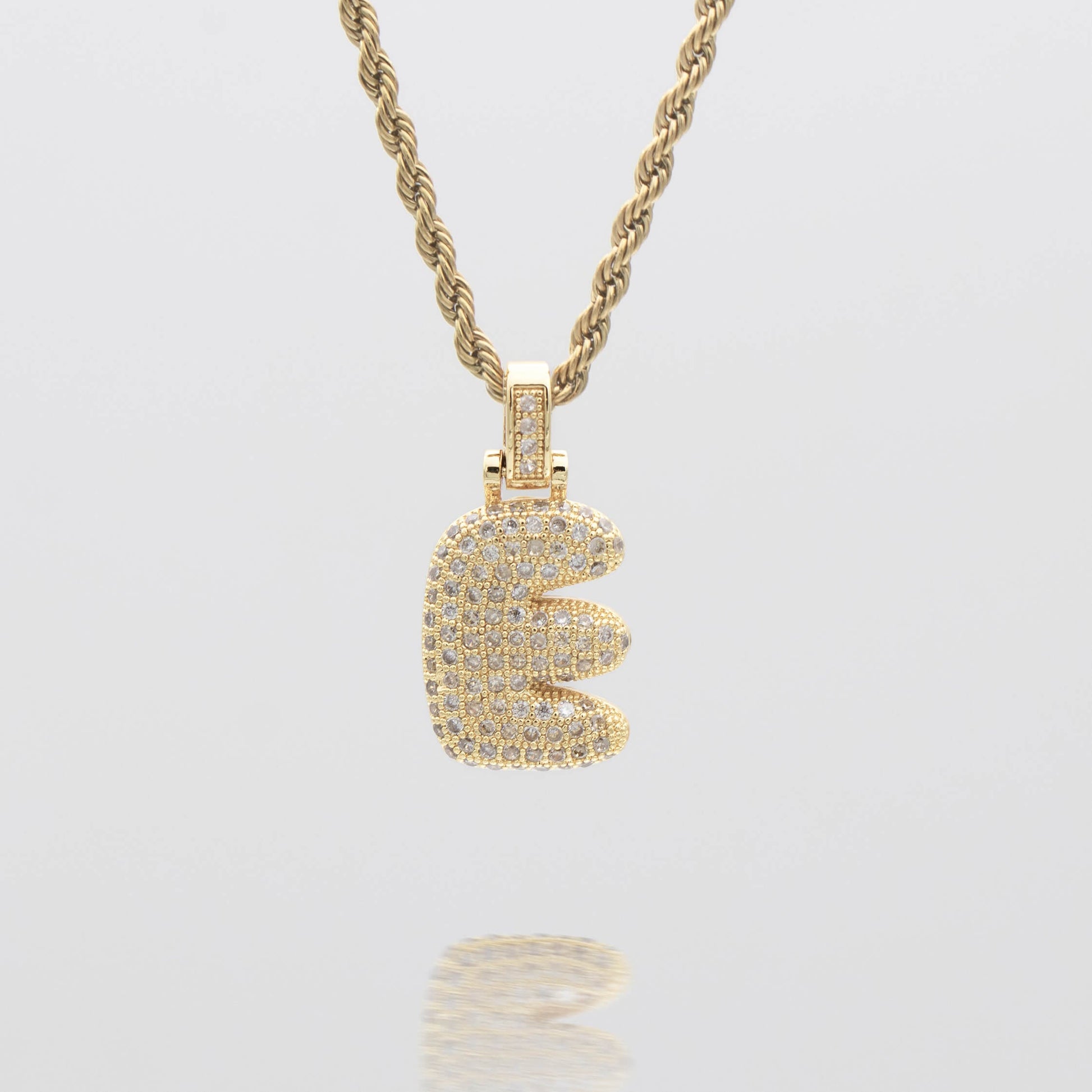 Pave Bubble Letter Initial Necklace - Image 13 - ISMI JEWELS
