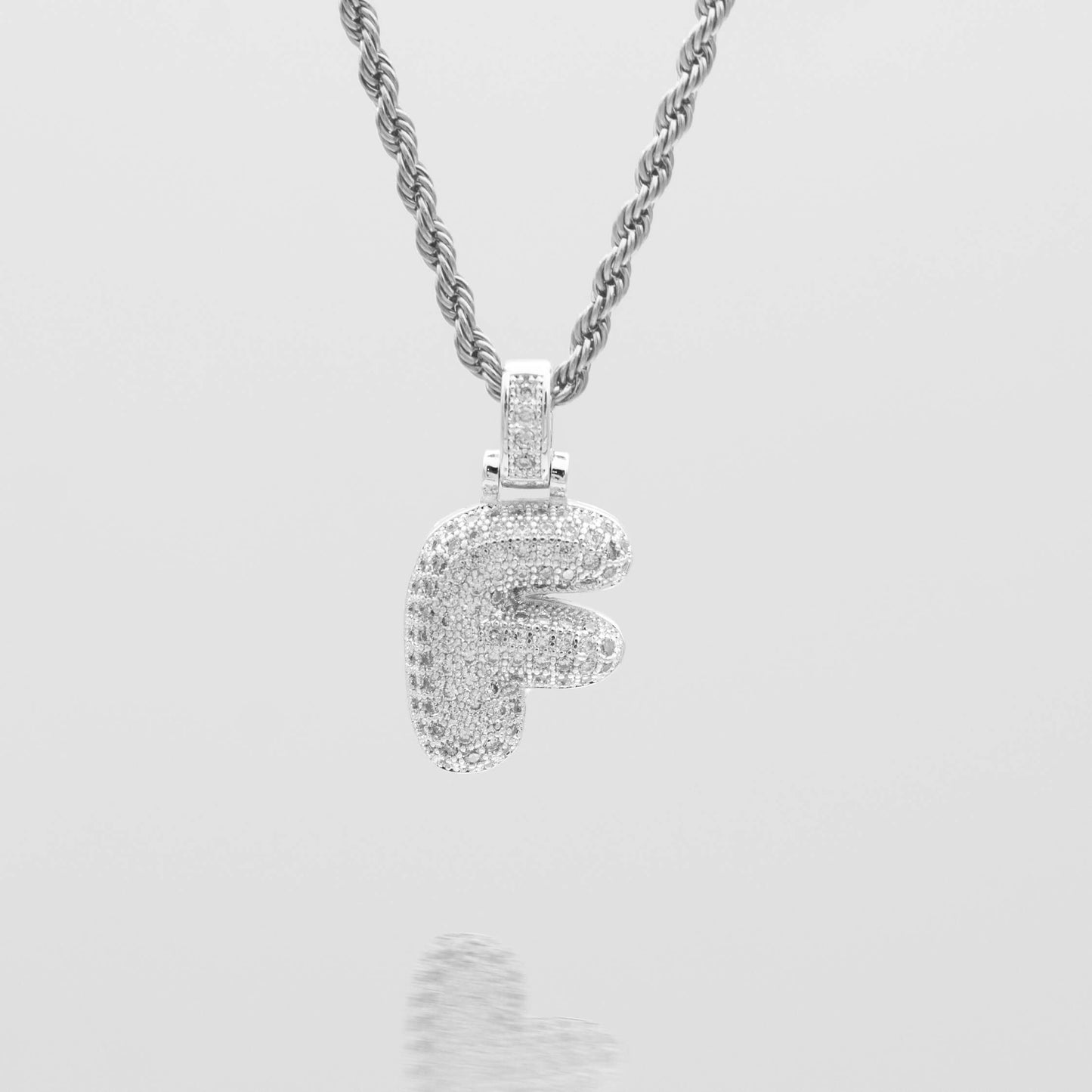 Pave Bubble Letter Initial Necklace - Image 40 - ISMI JEWELS