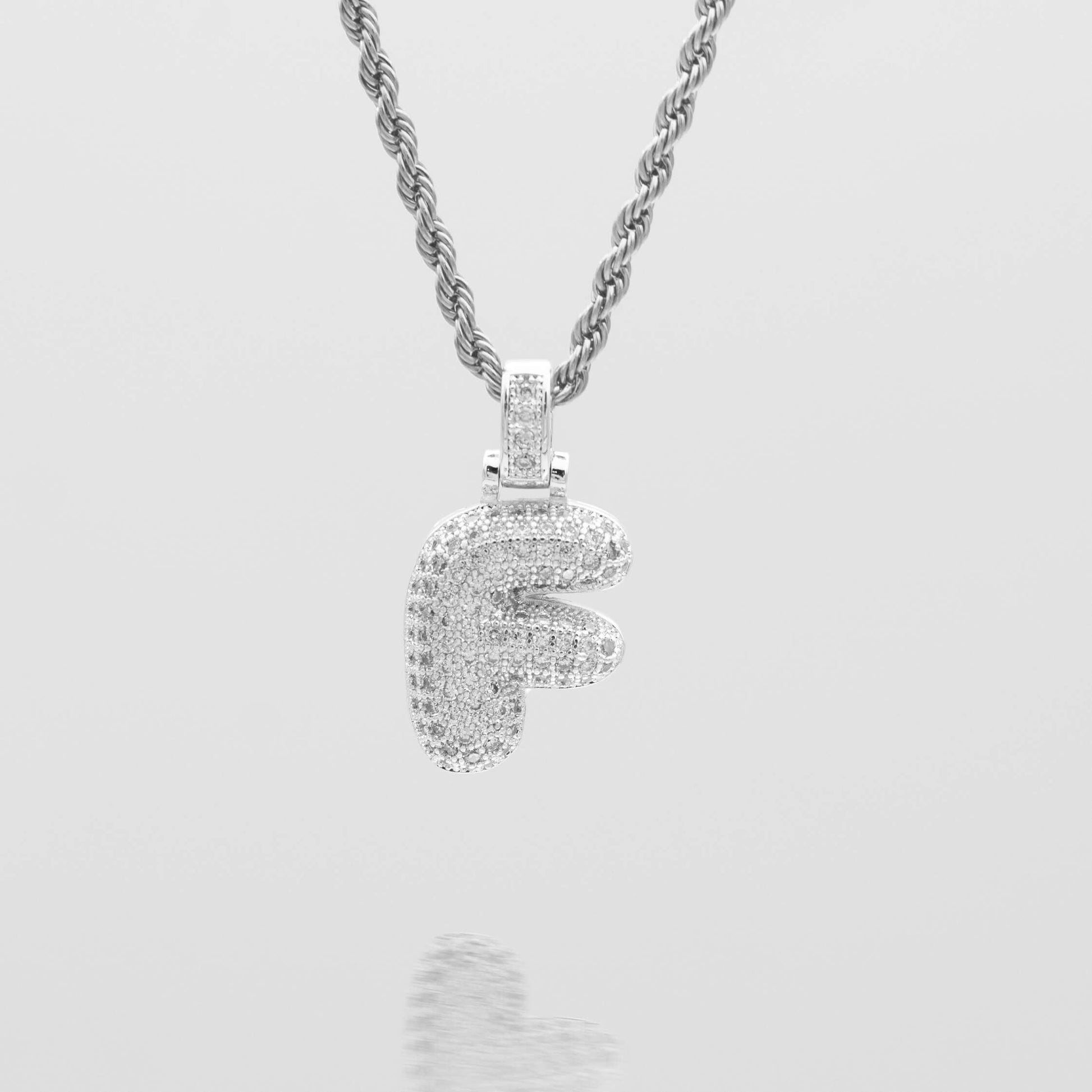 Pave Bubble Letter Initial Necklace - Image 40 - ISMI JEWELS