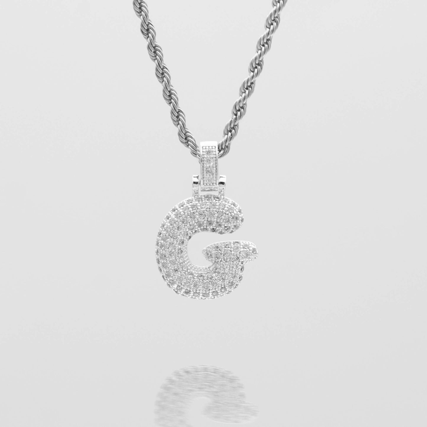 Pave Bubble Letter Initial Necklace - Image 41 - ISMI JEWELS