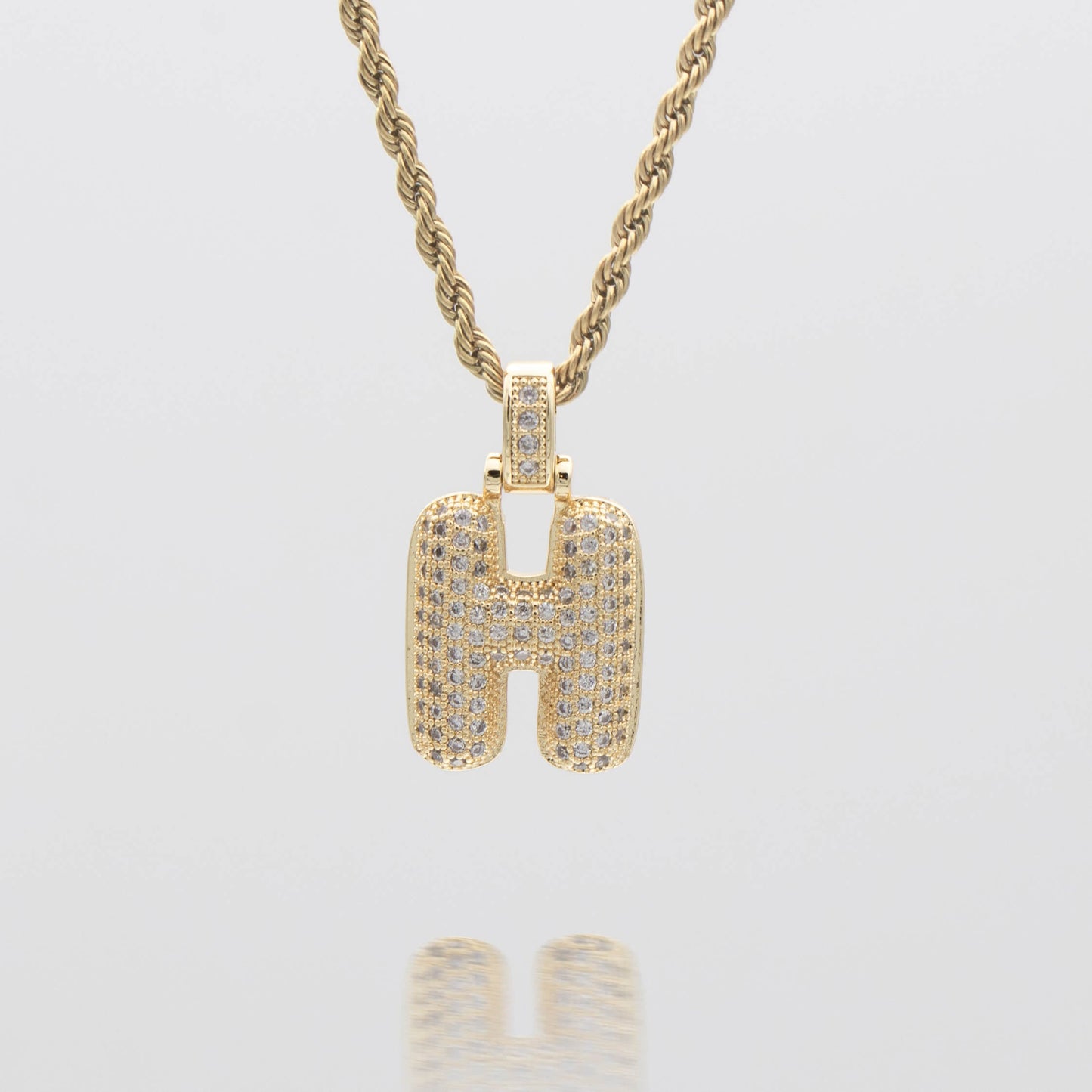Pave Bubble Letter Initial Necklace - Image 16 - ISMI JEWELS