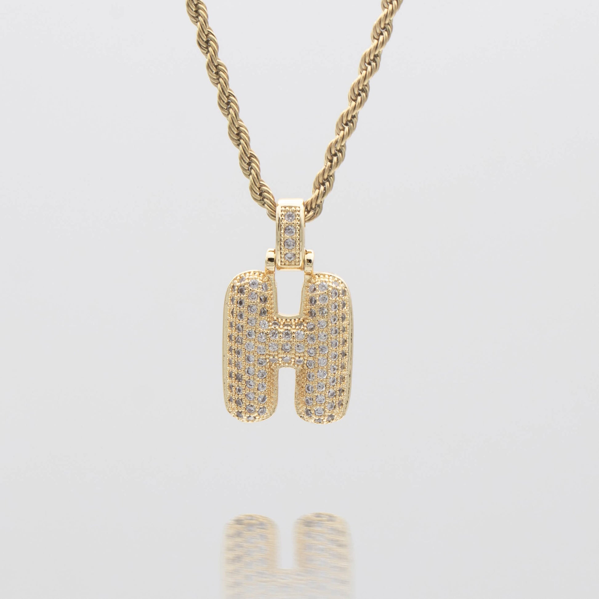 Pave Bubble Letter Initial Necklace - Image 16 - ISMI JEWELS