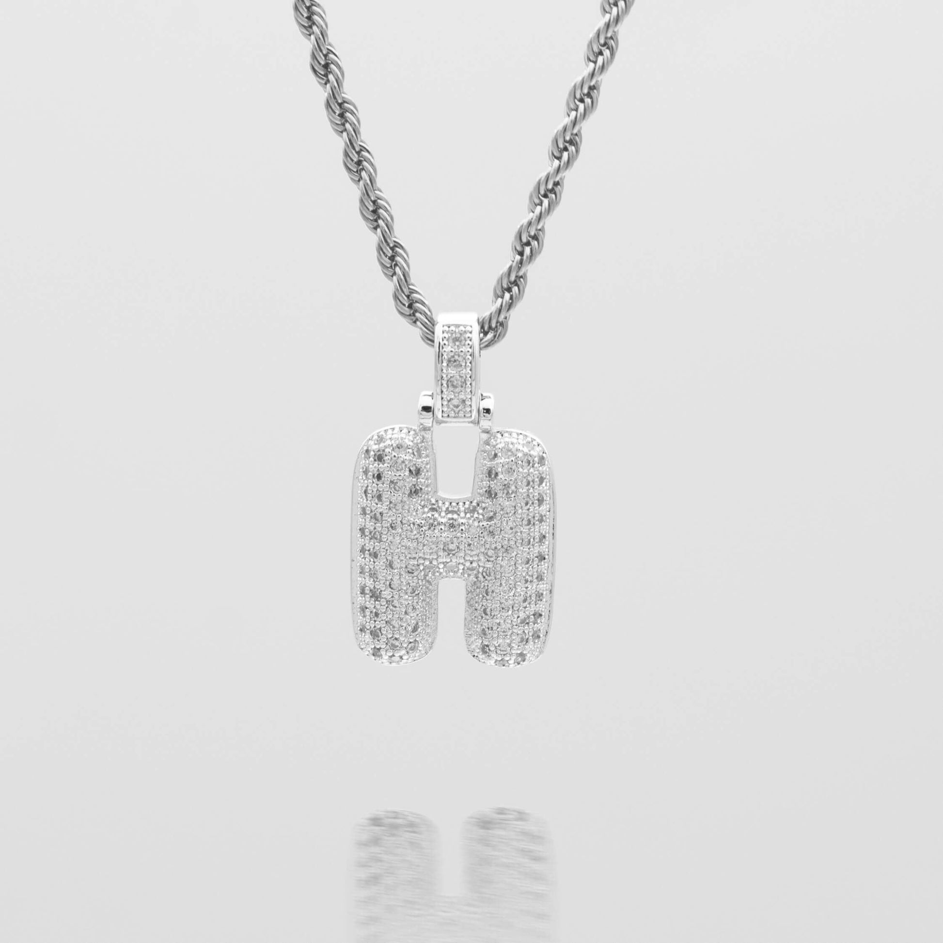 Pave Bubble Letter Initial Necklace - Image 42 - ISMI JEWELS