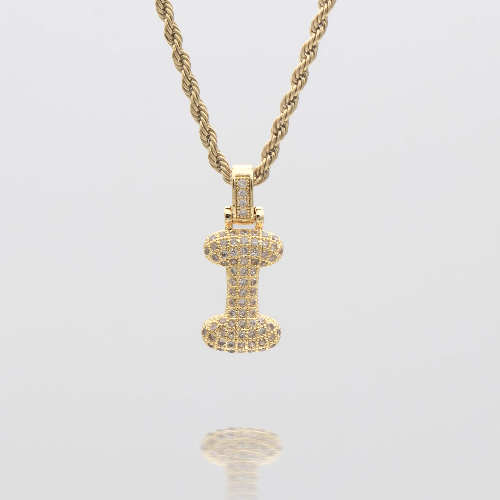 Pave Bubble Letter Initial Necklace - Image 17 - ISMI JEWELS