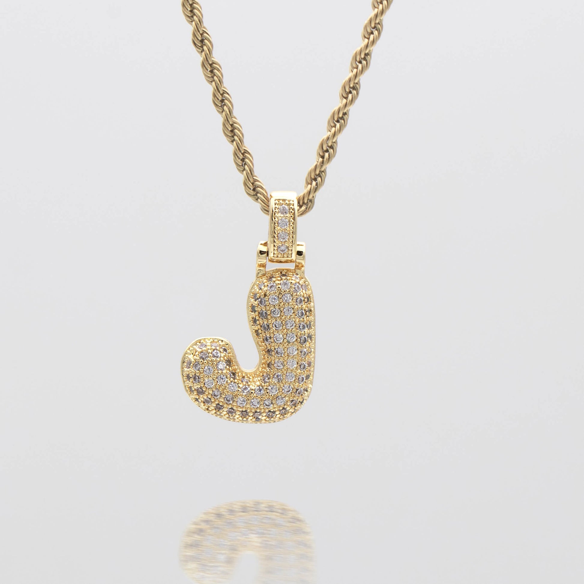 Pave Bubble Letter Initial Necklace - Image 18 - ISMI JEWELS