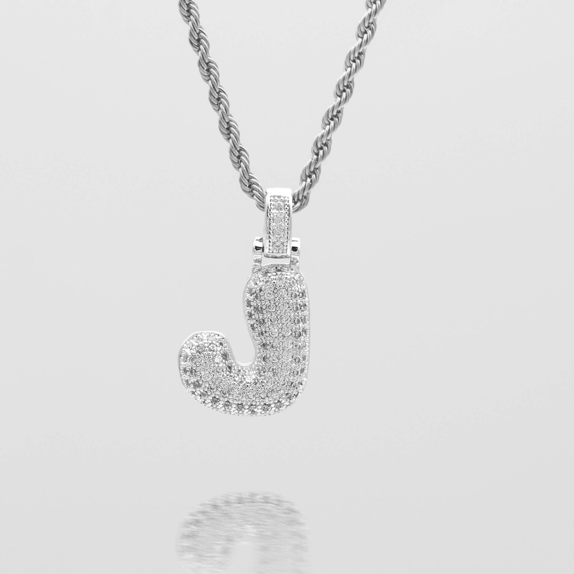 Pave Bubble Letter Initial Necklace - Image 44 - ISMI JEWELS