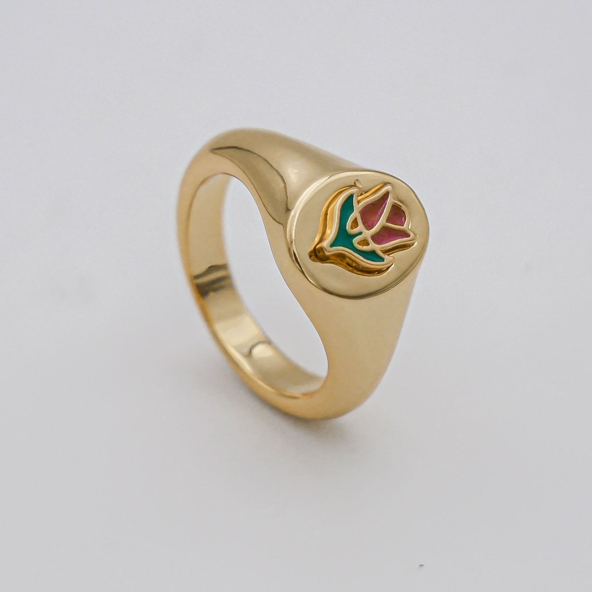 Tulip Signet Ring - ISMI JEWELS