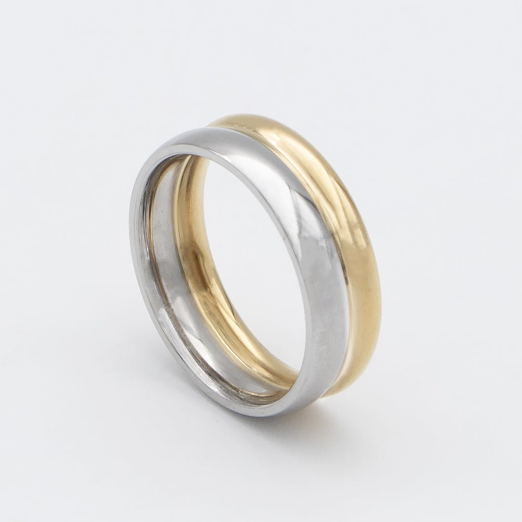 Uma Double Band Two Tone Ring - ISMI JEWELS