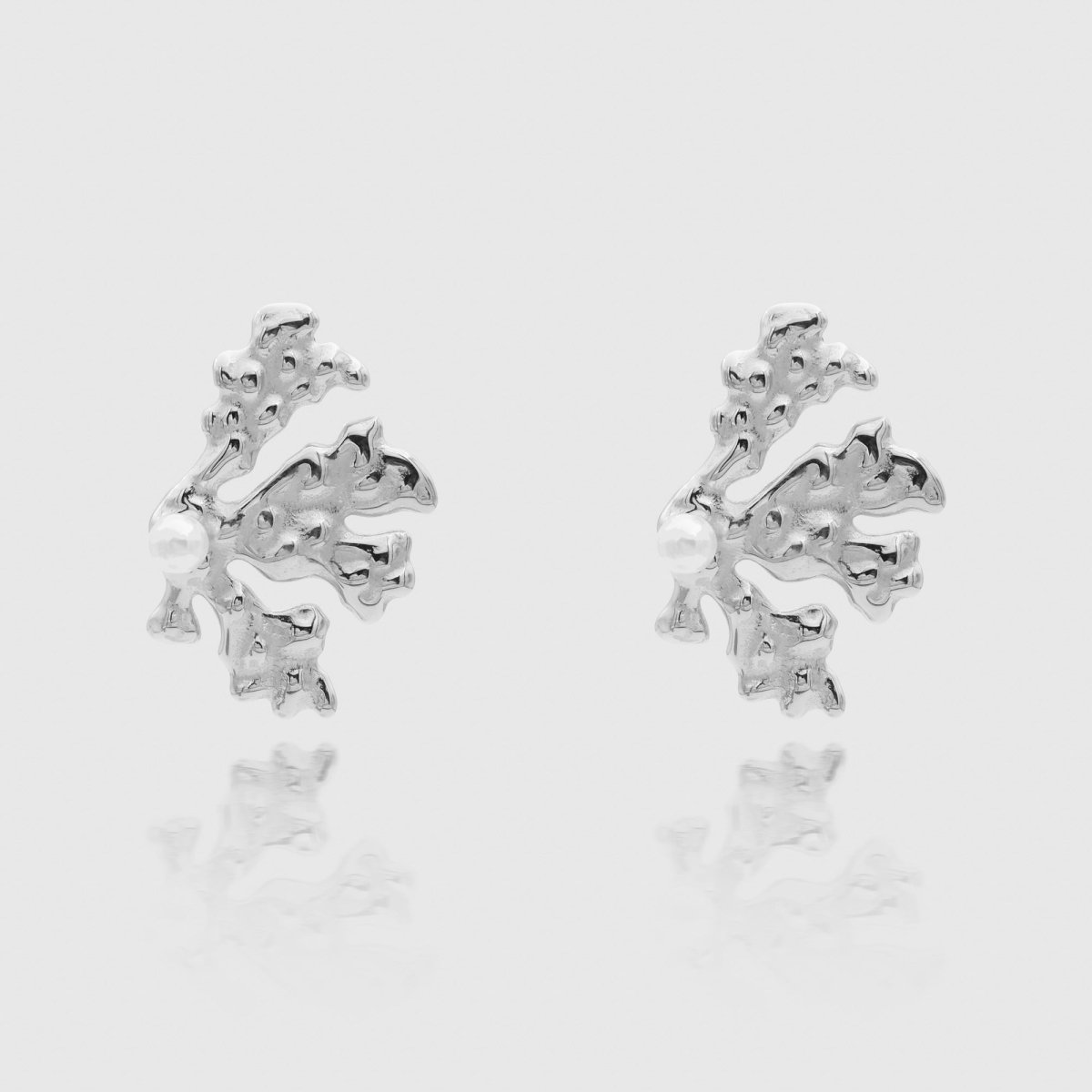 Zeina Pearl Coral Earrings - ISMI JEWELS